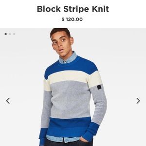 G-Star Block Stipe Knit Sweater